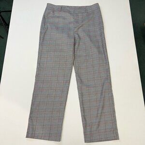 Evenuel Womens Dress Career Pants Straight Leg Glen Check Mid Rise Zip L